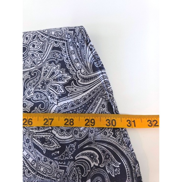 VTG Lauren Ralph Lauren Paisley Print Button Down Shirt Tunic Blue Wht SZ M 3/4 - Picture 10 of 10